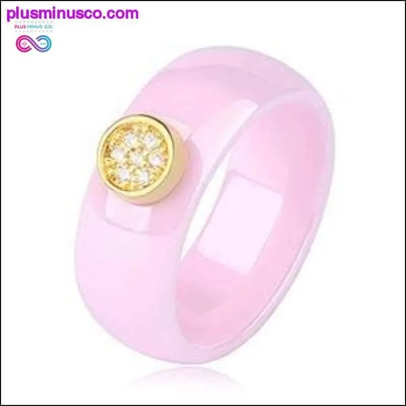 2020 Ring Ceramics 8mm Fashion Exquisite Rhinestone Ceramic