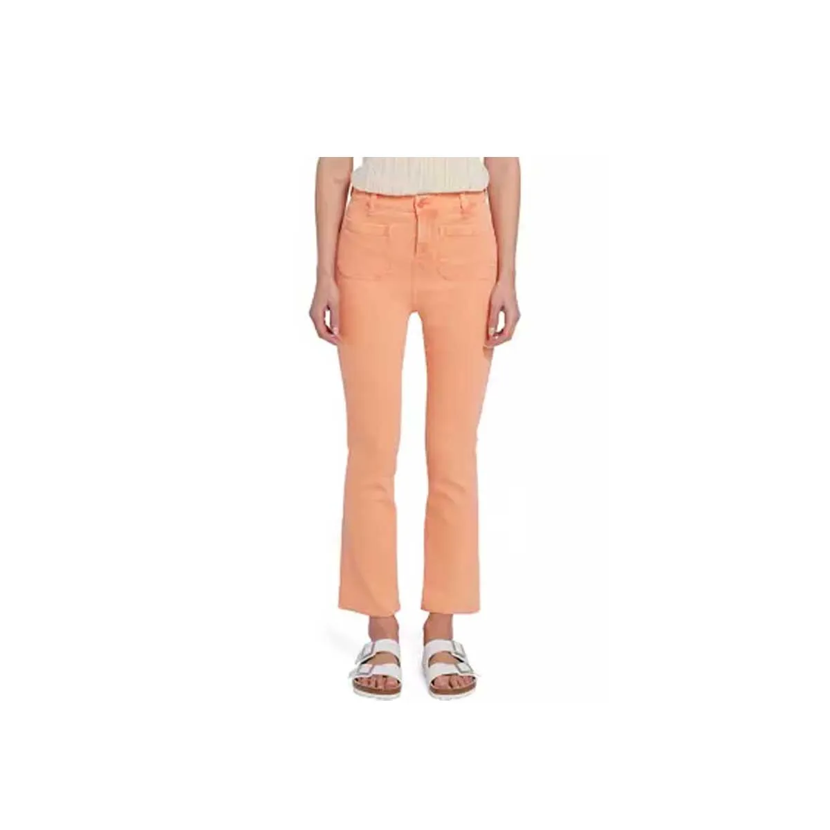 7 For All Mankind Women's High Waist Slim Kick Patch Pocket Jeans - Grapefruit