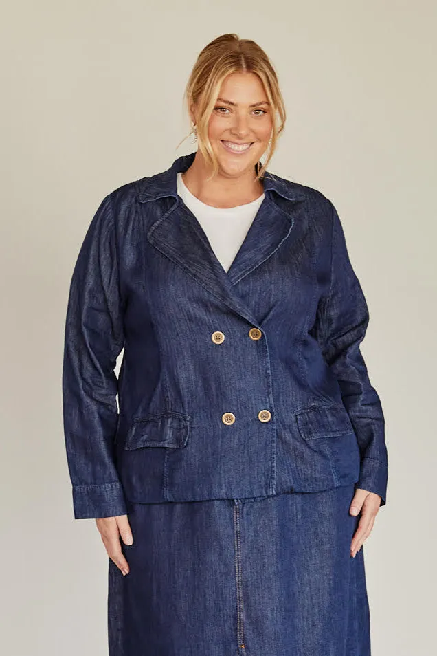 Avalee Tencel Jacket in Dark Wash