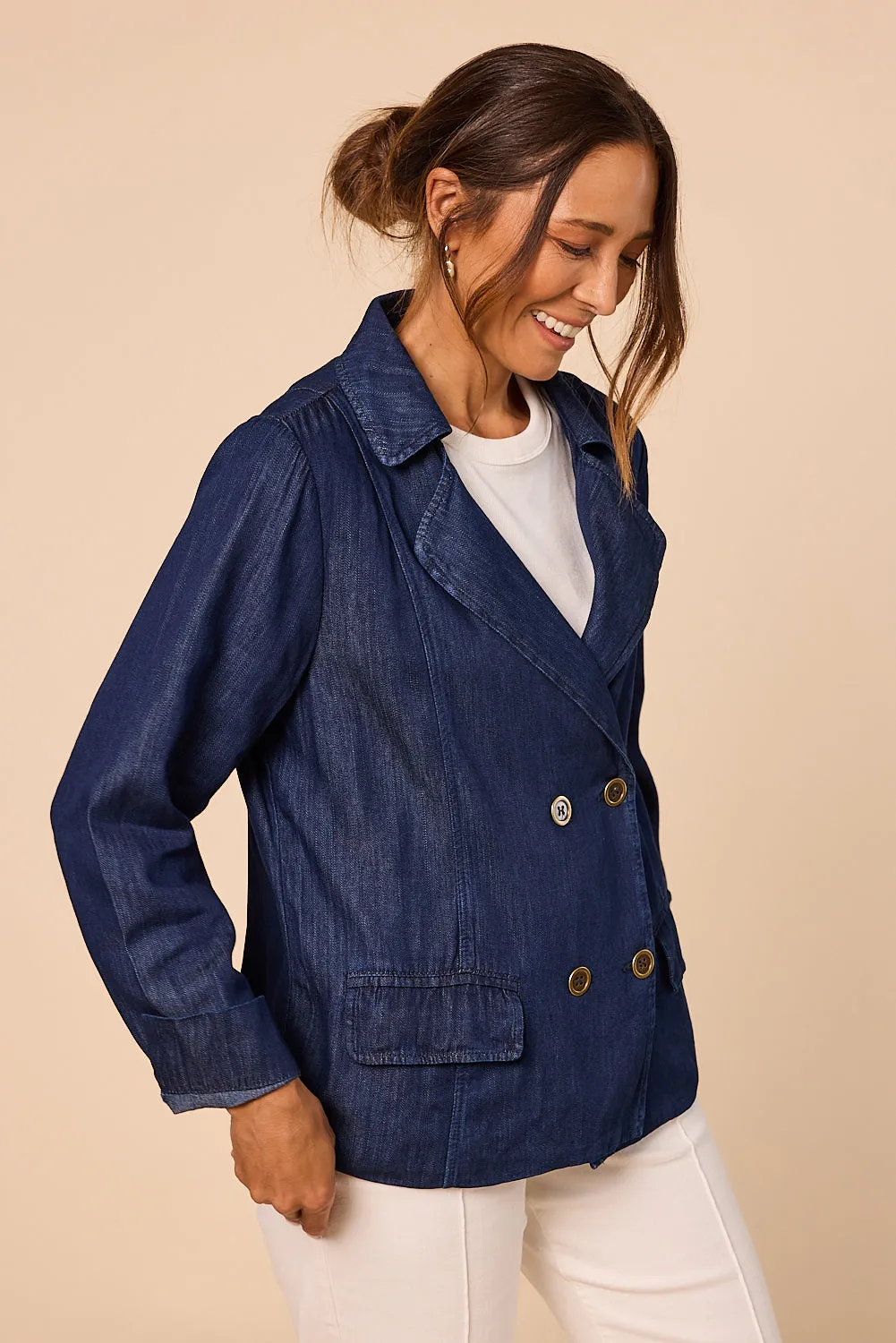 Avalee Tencel Jacket in Dark Wash