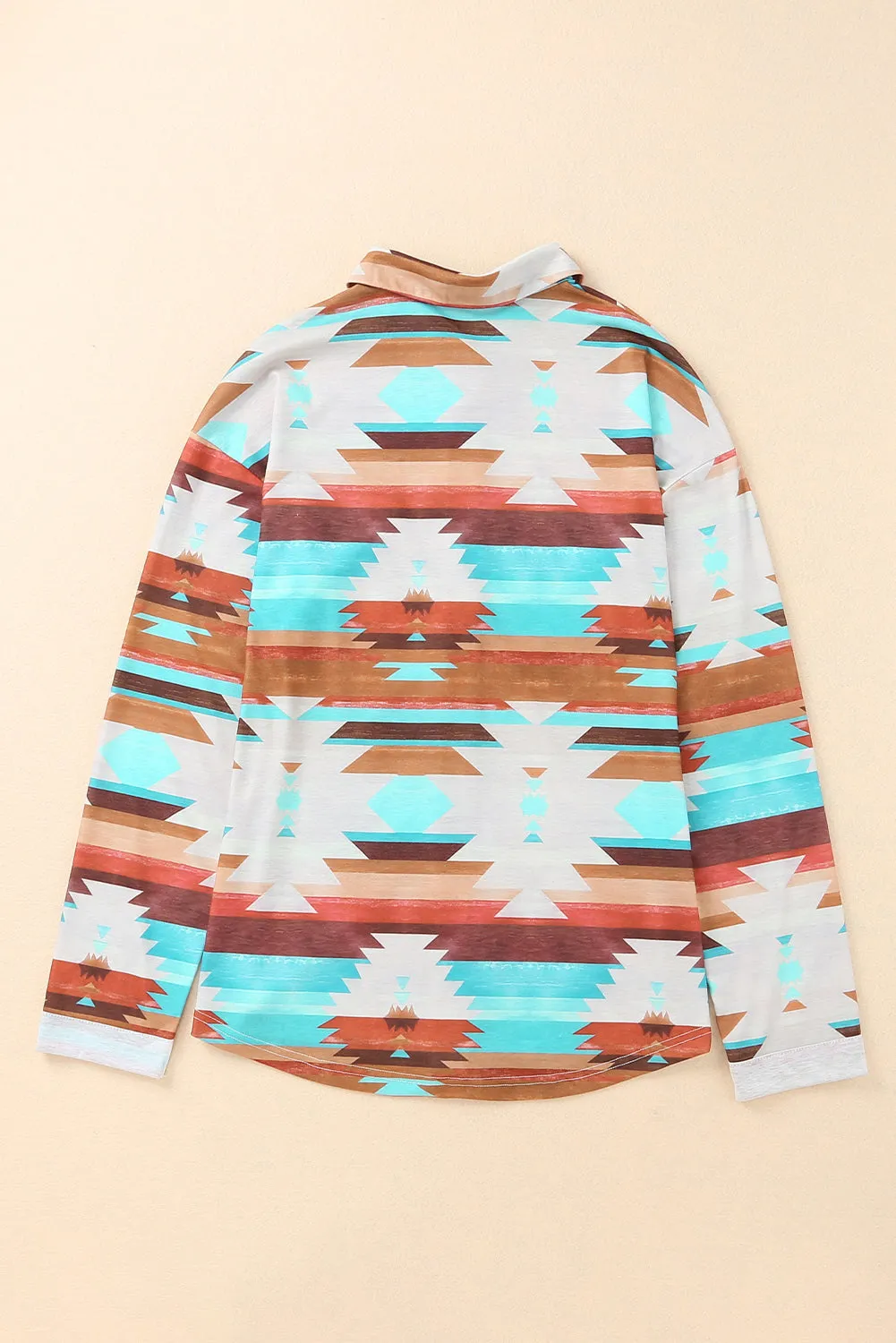 Aztec Buttoned Pocket Chest Shirt Shacket