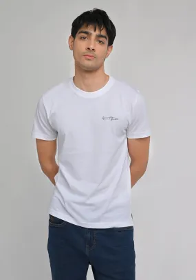 Basic Jersey Round Neck White T-Shirt