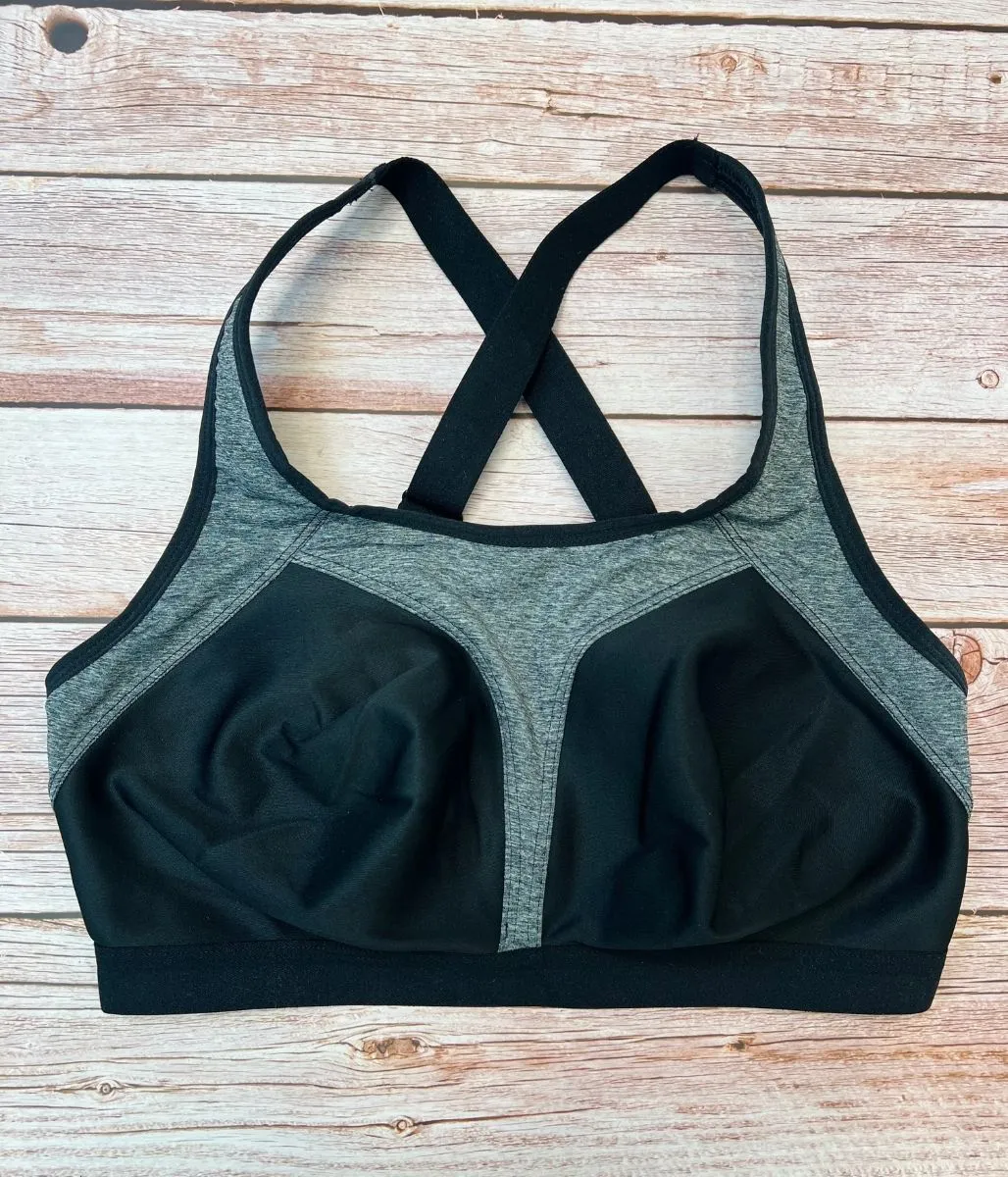 Black Grey High Impact Sports Bra