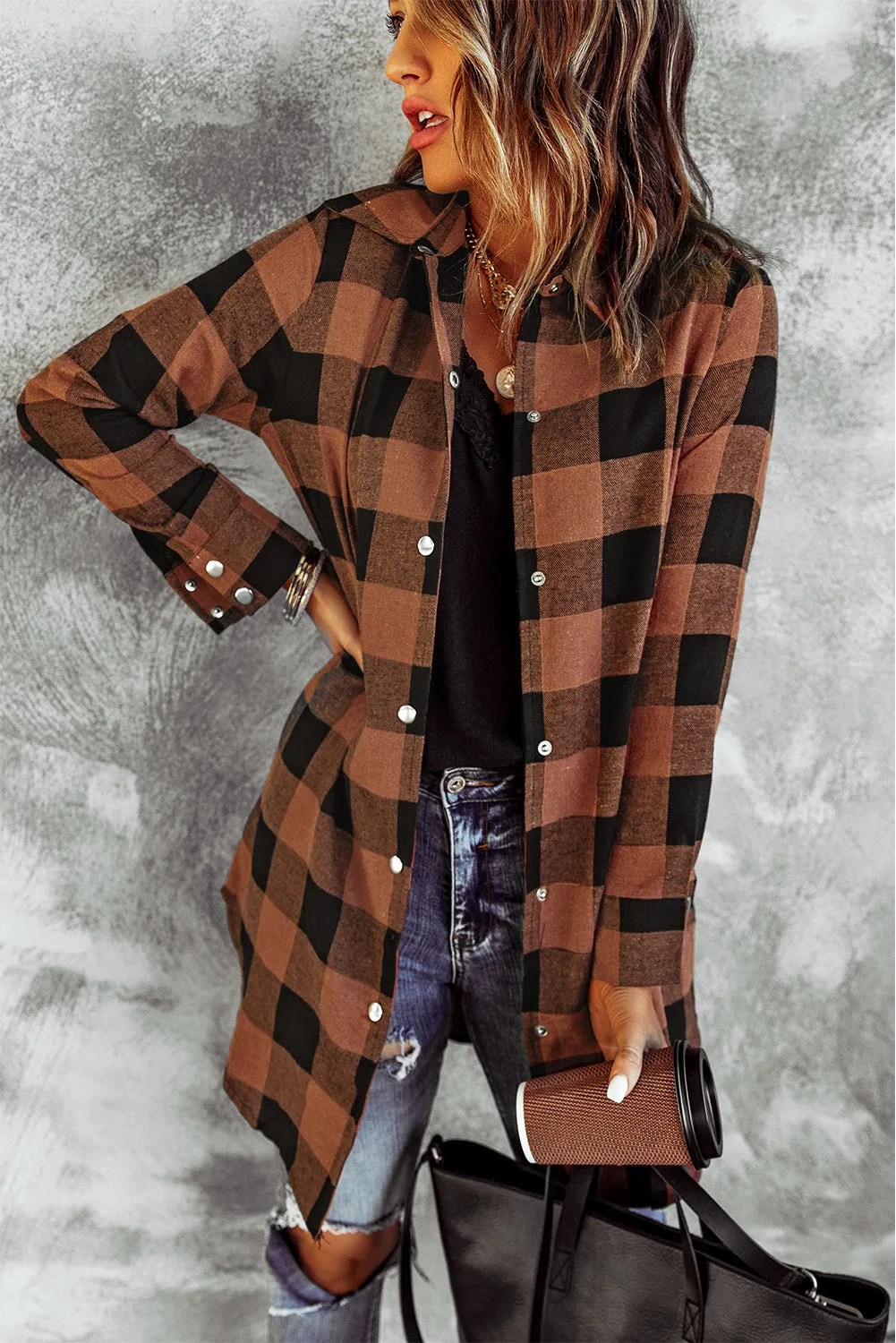 Brown Plaid Shacket