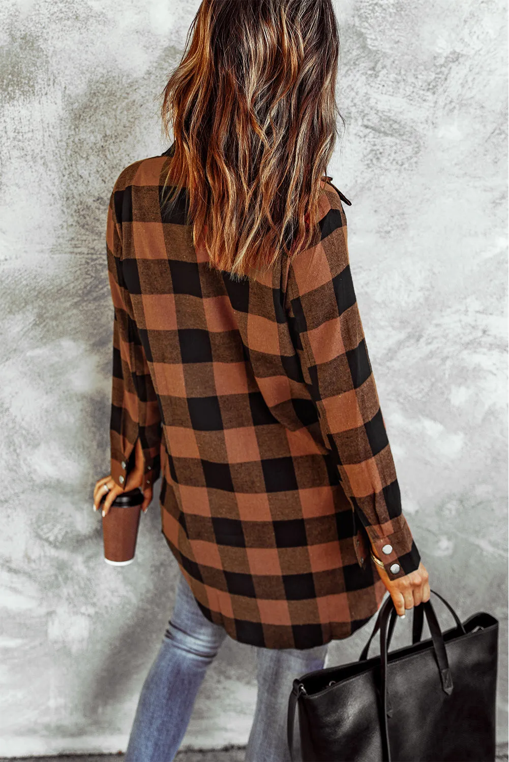 Brown Plaid Shacket