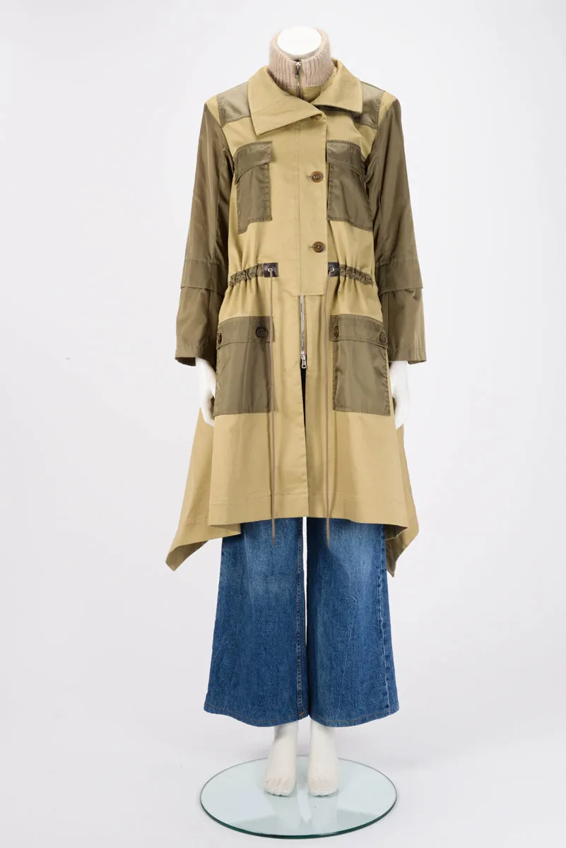 Chloe Khaki Cotton & Nylon Anorak Coat FR 34