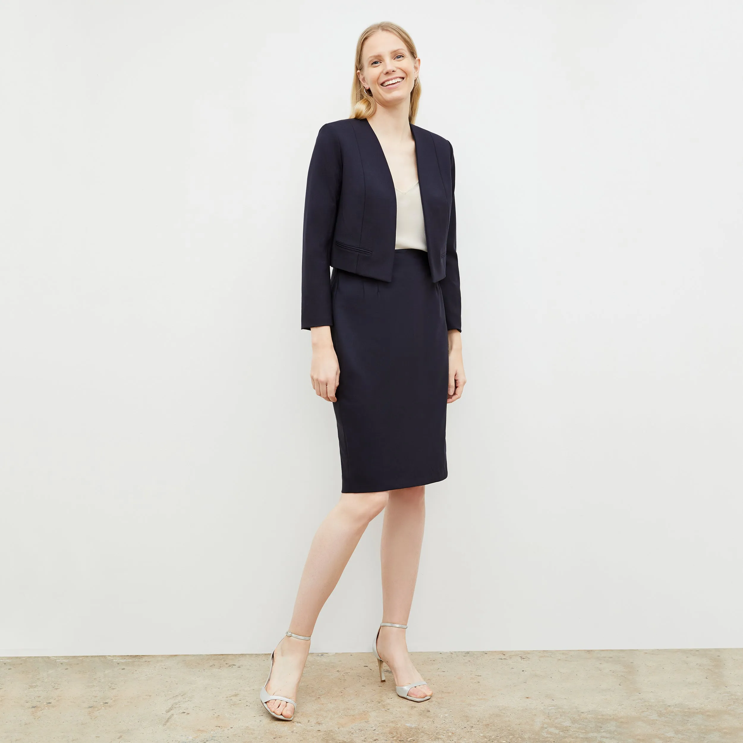 Cobble Hill Skirt - Washable Wool Twill :: Dark Navy