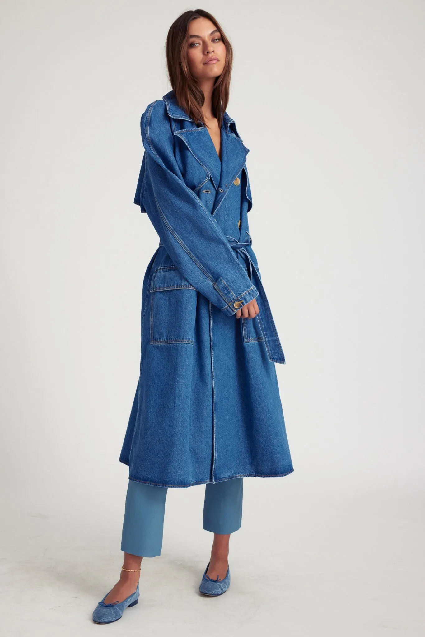 Coco Denim Trench Coat