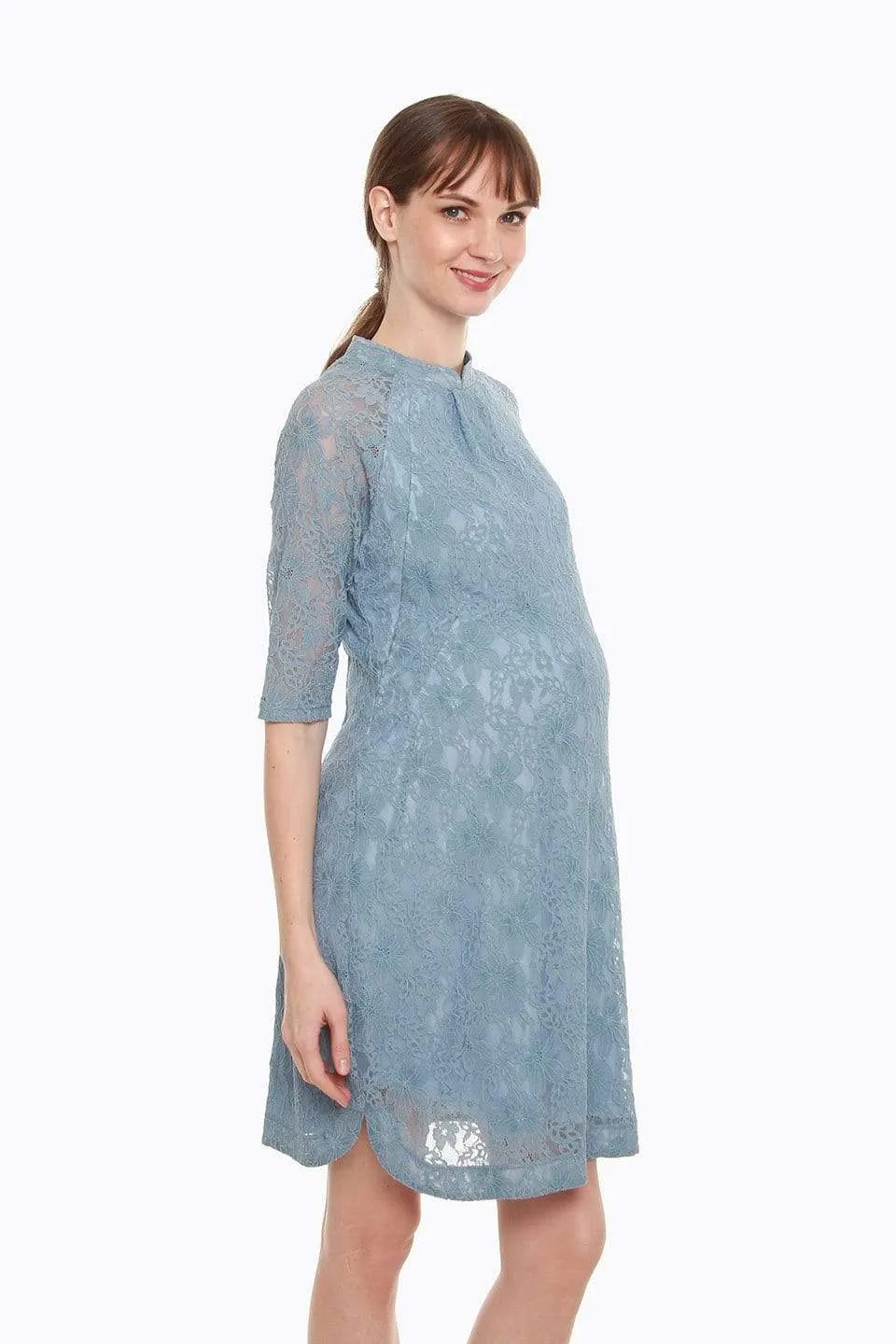 Curtis Maternity Dress Pigeon Blue