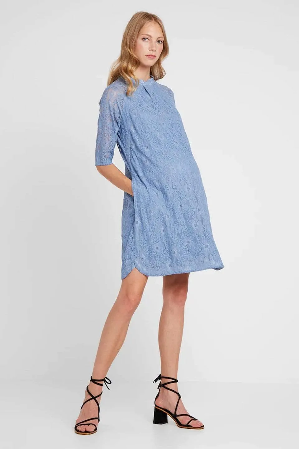 Curtis Maternity Dress Pigeon Blue