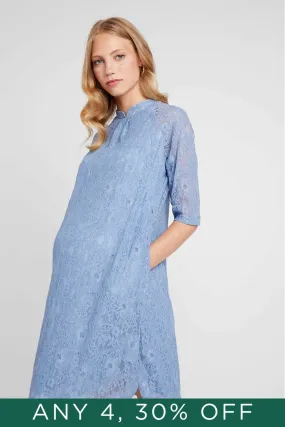 Curtis Maternity Dress Pigeon Blue