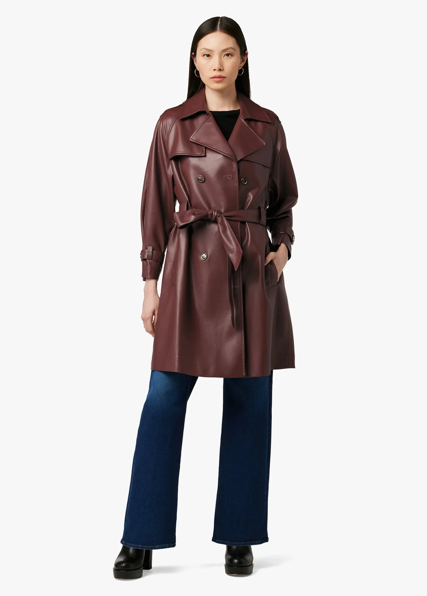 ELIZA VEGAN LEATHER TRENCH