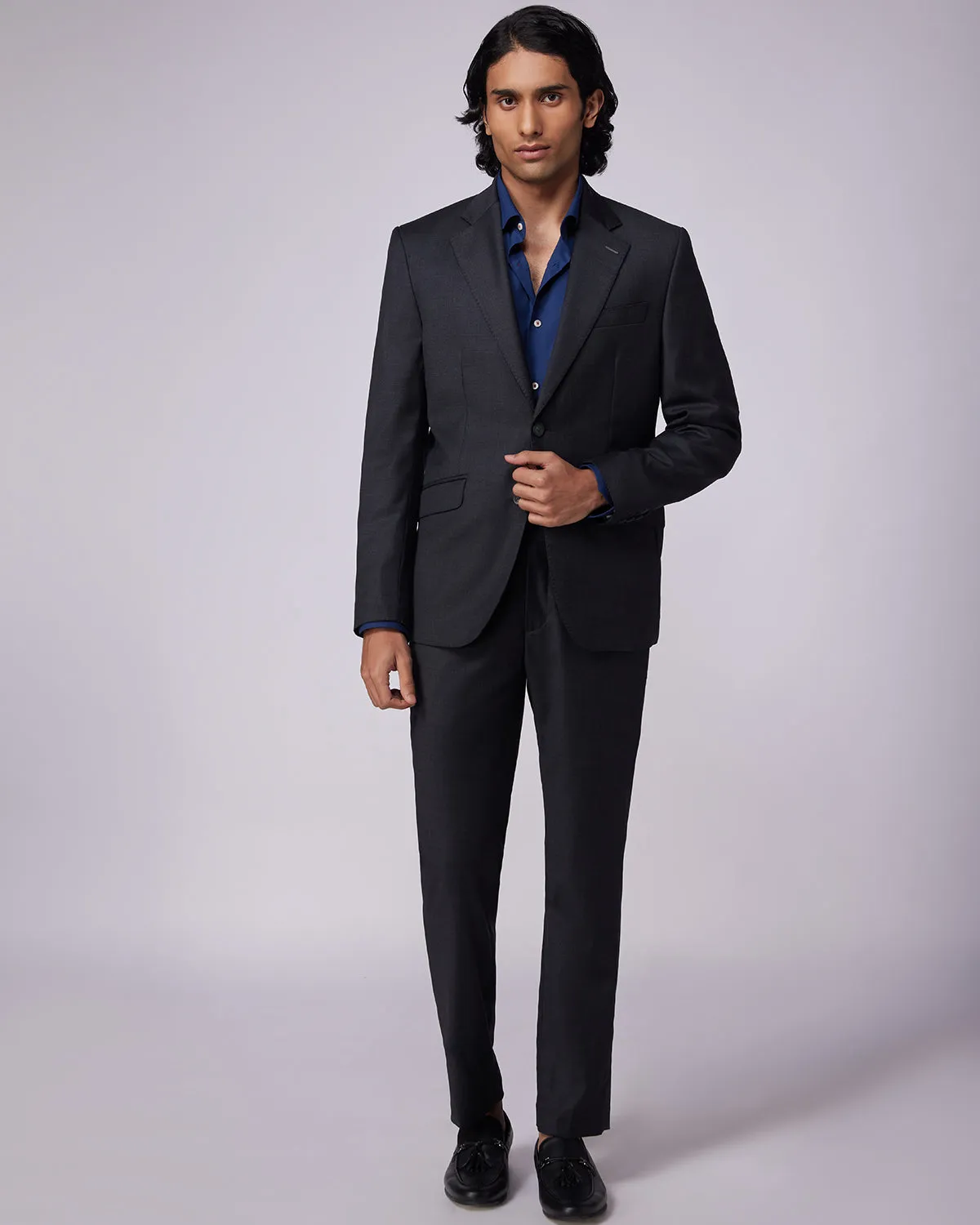 Exquisite Blended Wool Dress Pants - Dark Grey