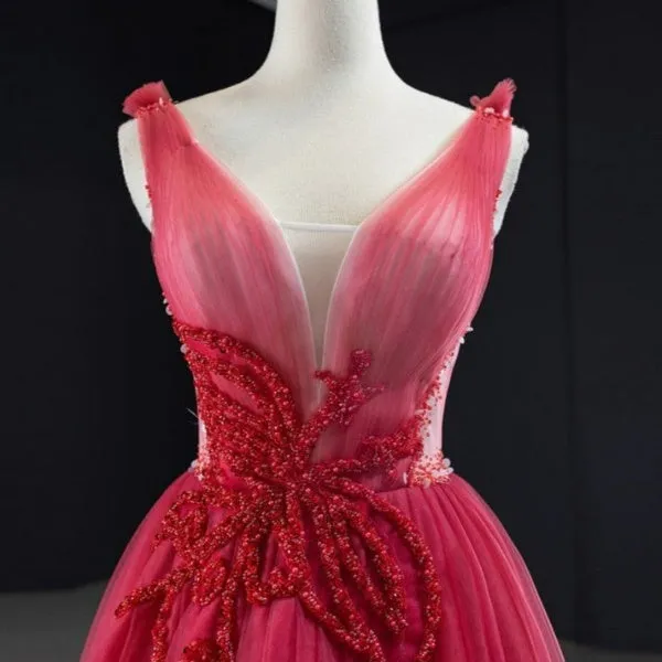 Exquisite Red Evening Dress