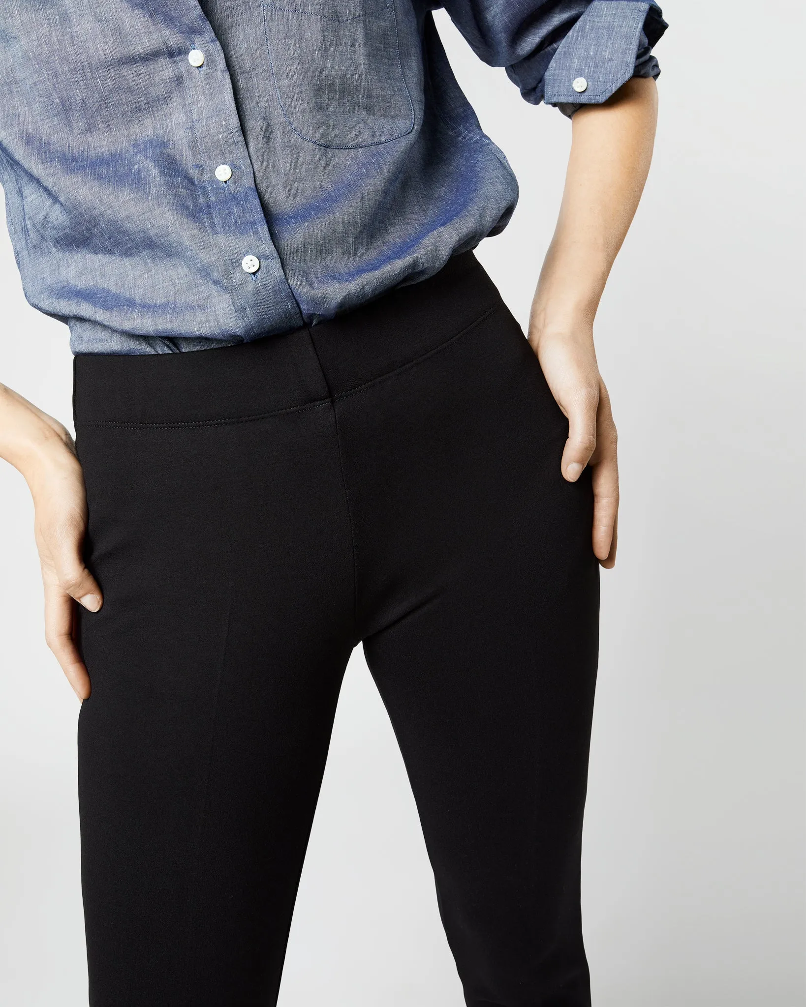 Faye Legging Pant in Black Ponte Knit