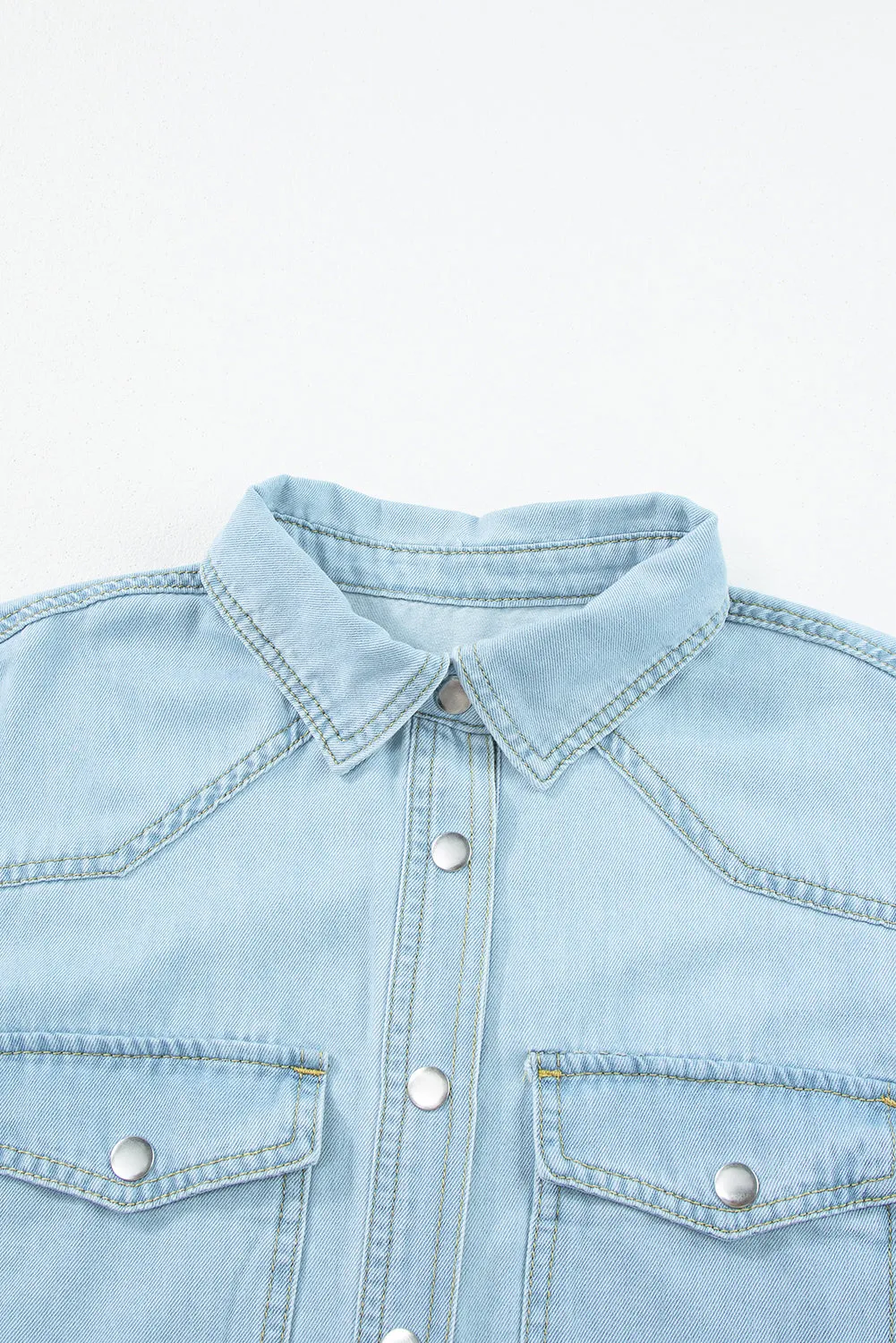 Flap Pockets Rounded Hem Shirt