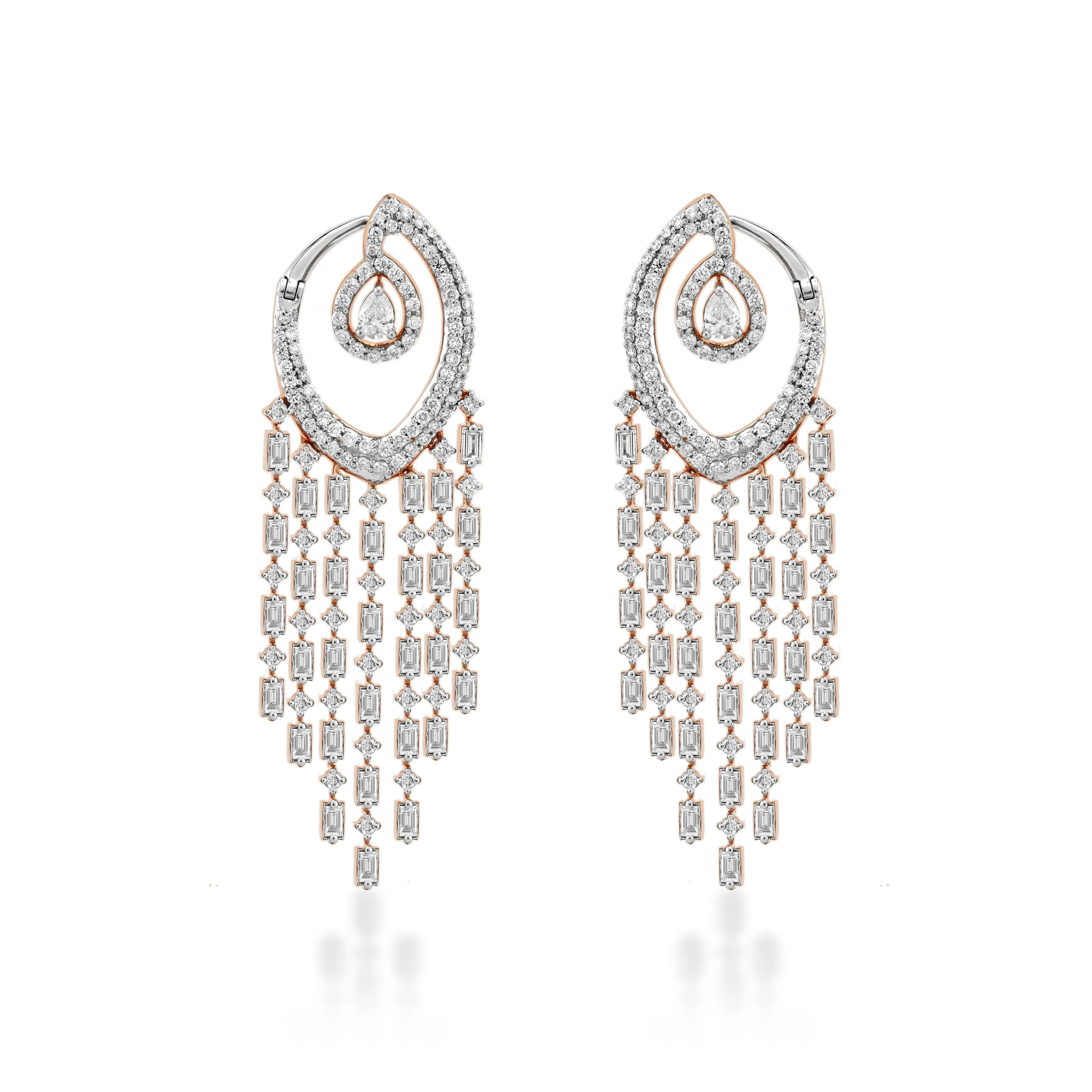 Freeflowing Gliding Diamond Earrings