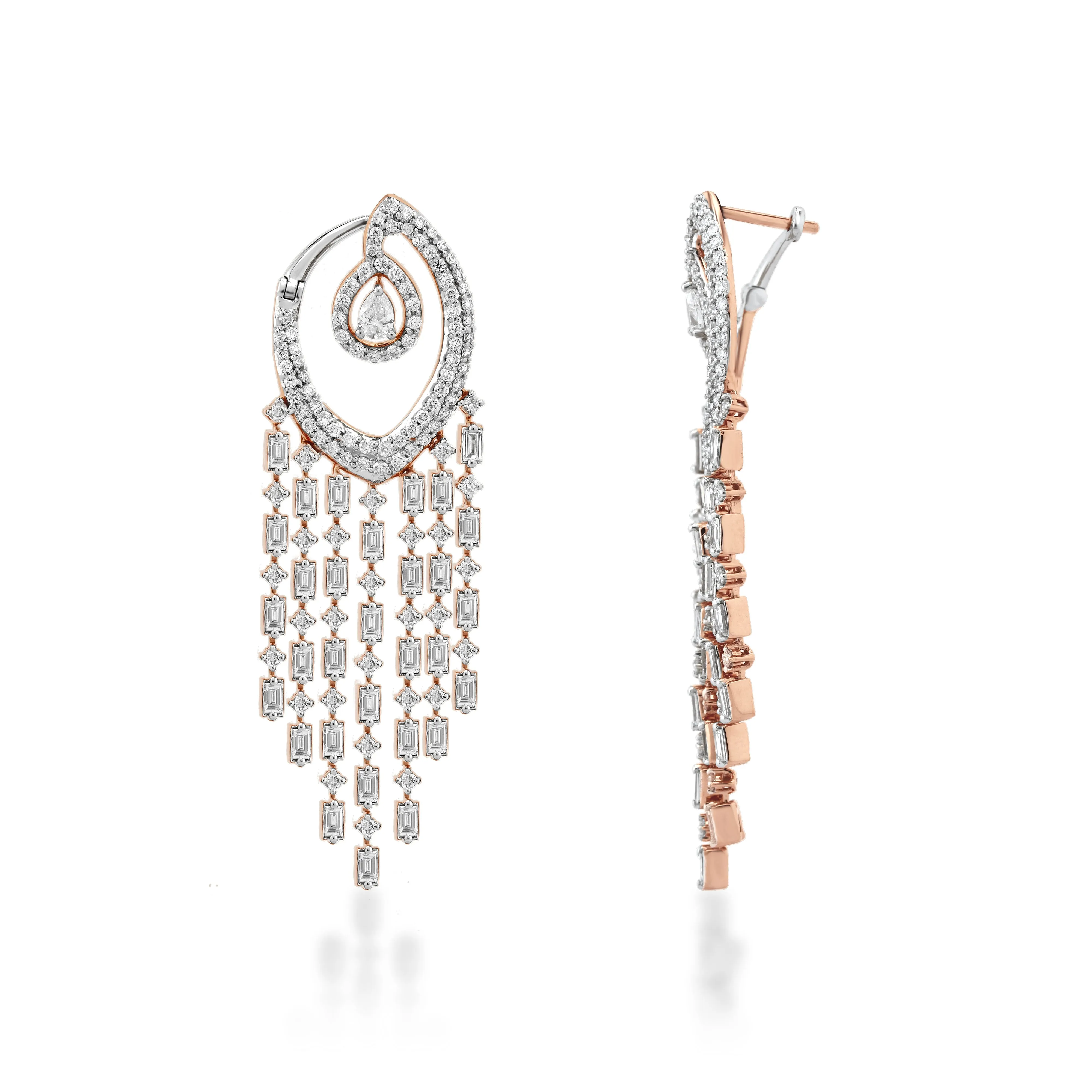 Freeflowing Gliding Diamond Earrings