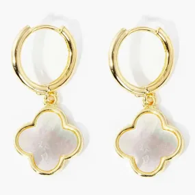 GOLD CLOVER DANGLE EARRINGS- M H W ACCESSORIES