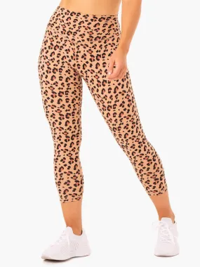 Hybrid 7/8 Leggings - Tan Leopard