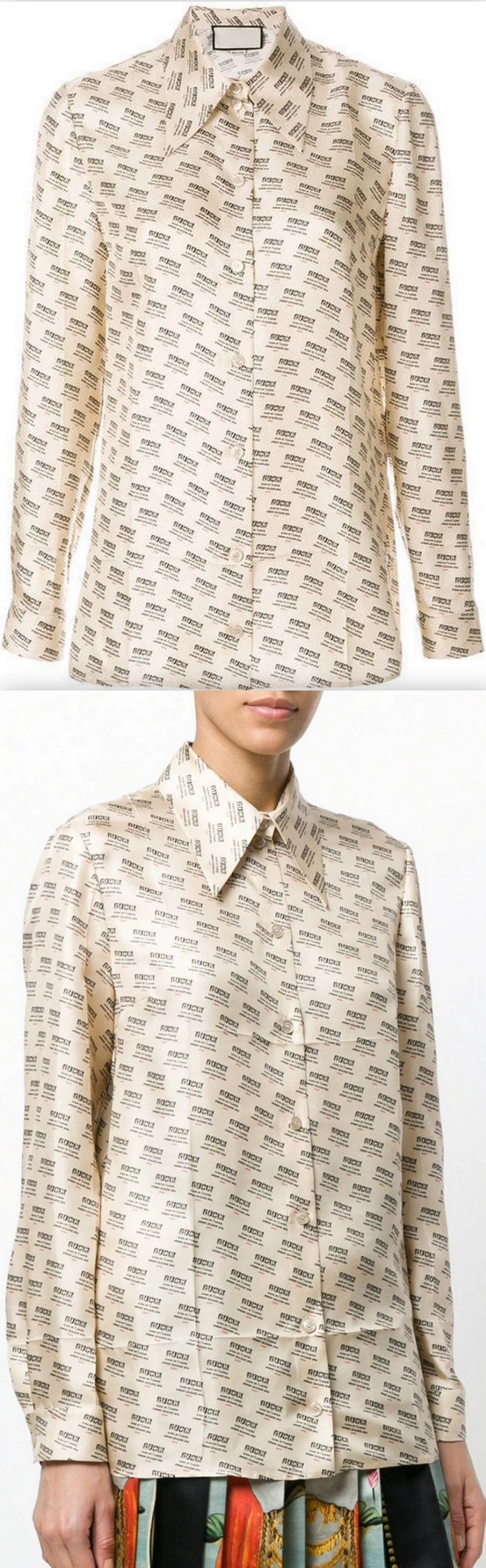 'Invite Stamp' Long-Sleeve Blouse