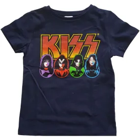 KISS Kids T-Shirt - Multicoloured KISS Band Faces