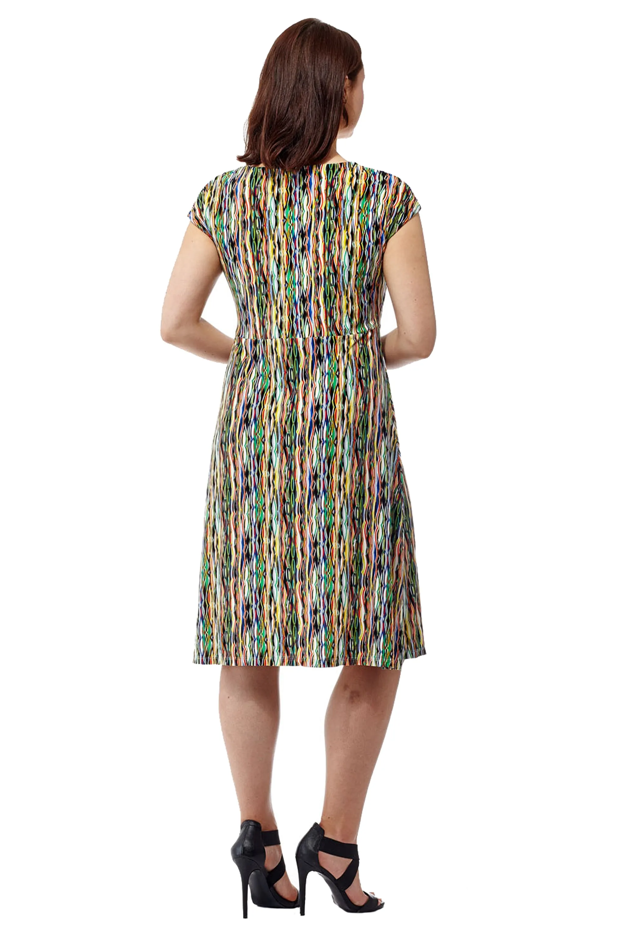 La Cera Abstract Print Sleeveless Dress