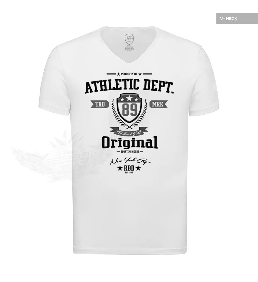 Men's Designer White T-shirt Property of RBD Athletic Dept. MD888BL