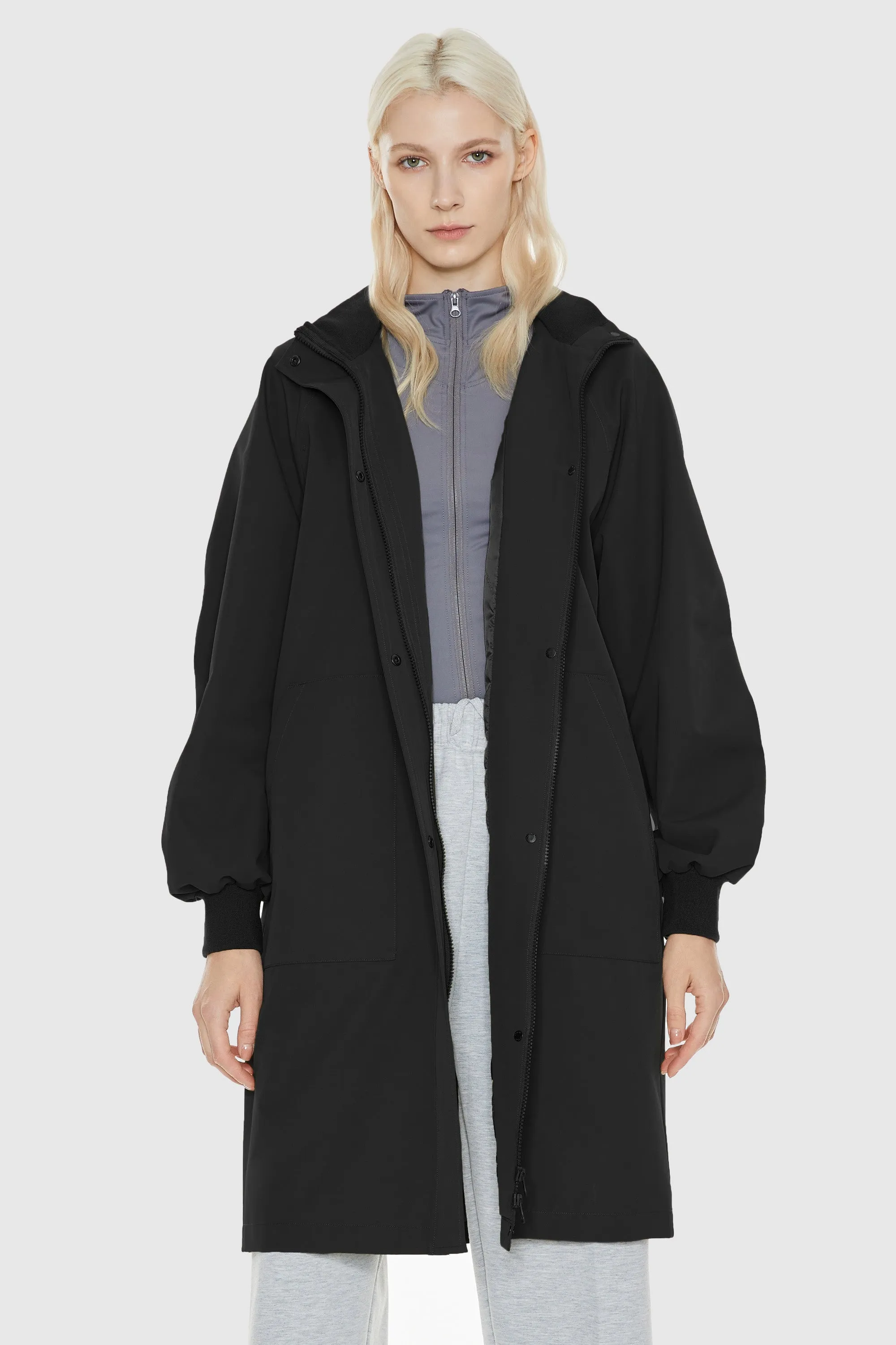 Mid-Length Hooded Belted Trench Coat