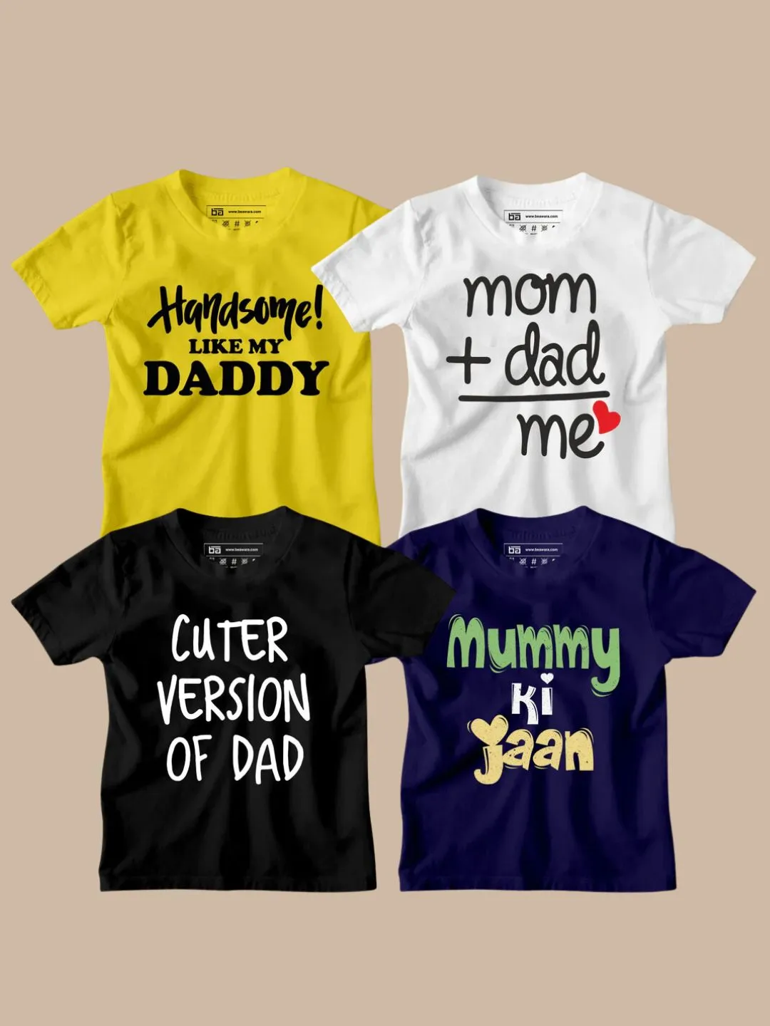 Pack of 4 Printed Kids T-Shirt Combo