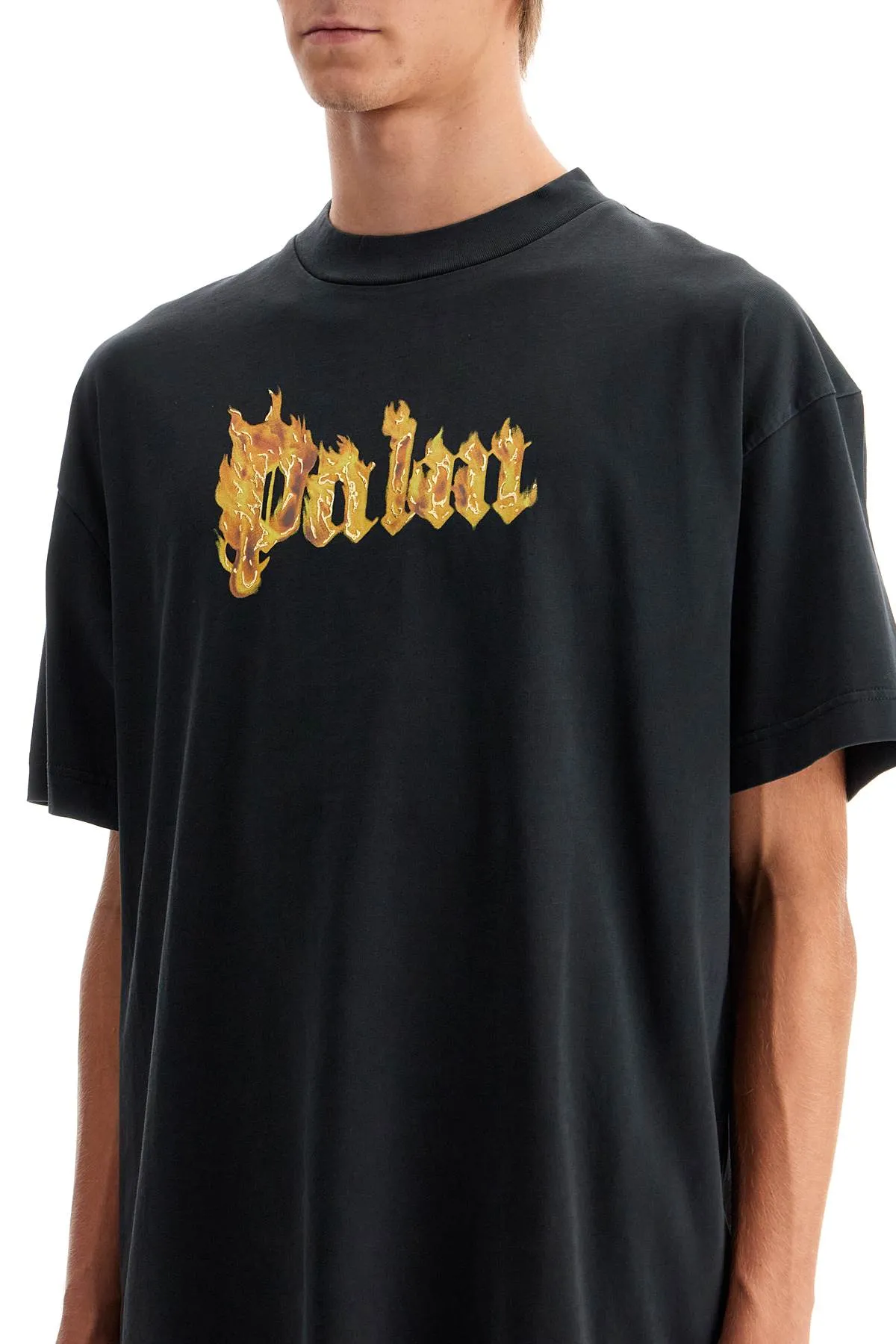 "burning logo t-shirt