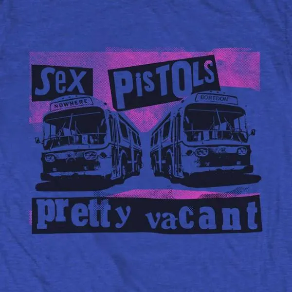 Sex Pistols Adult T-Shirt - Blue - Pretty Vacant