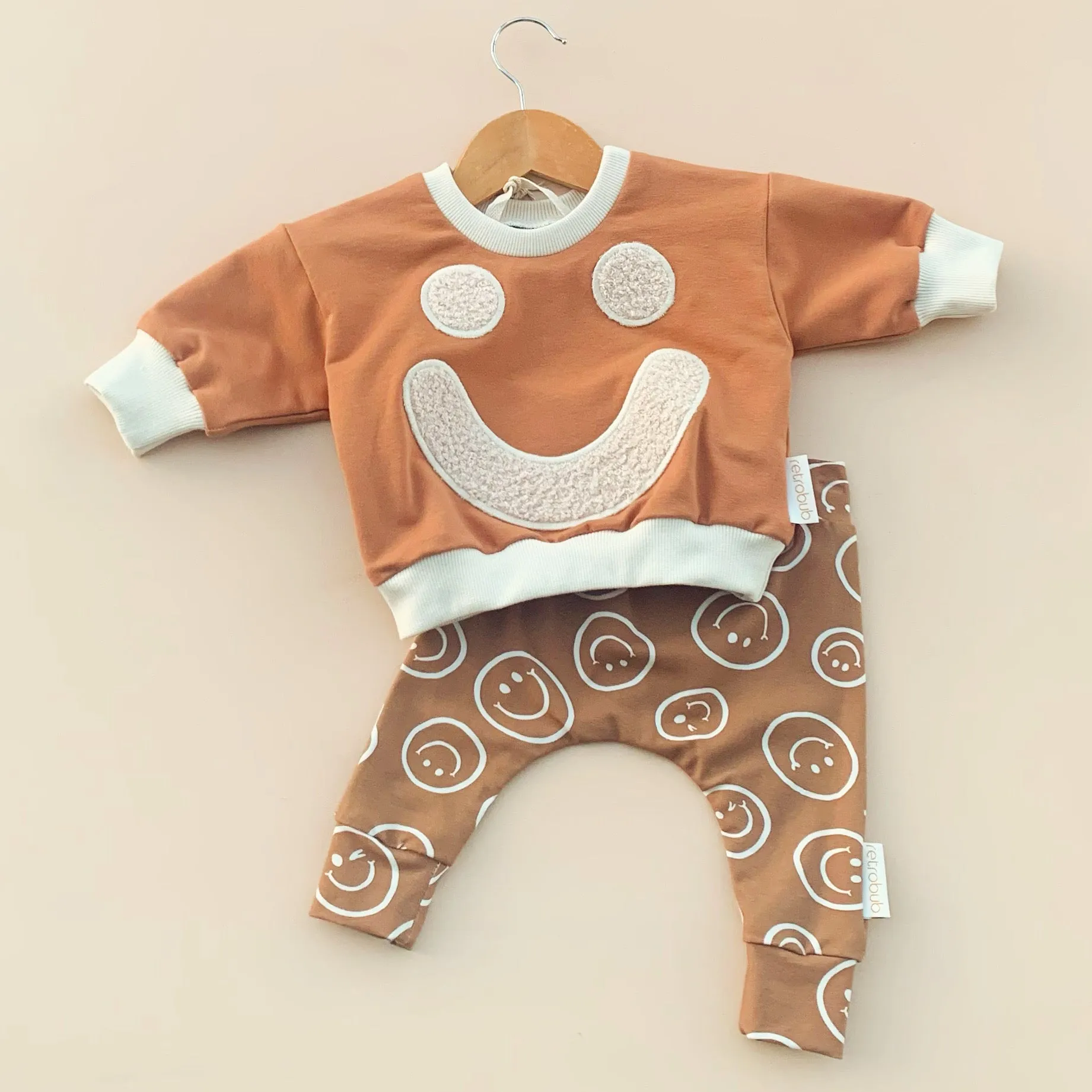 SMILEY baby leggings - cocoa