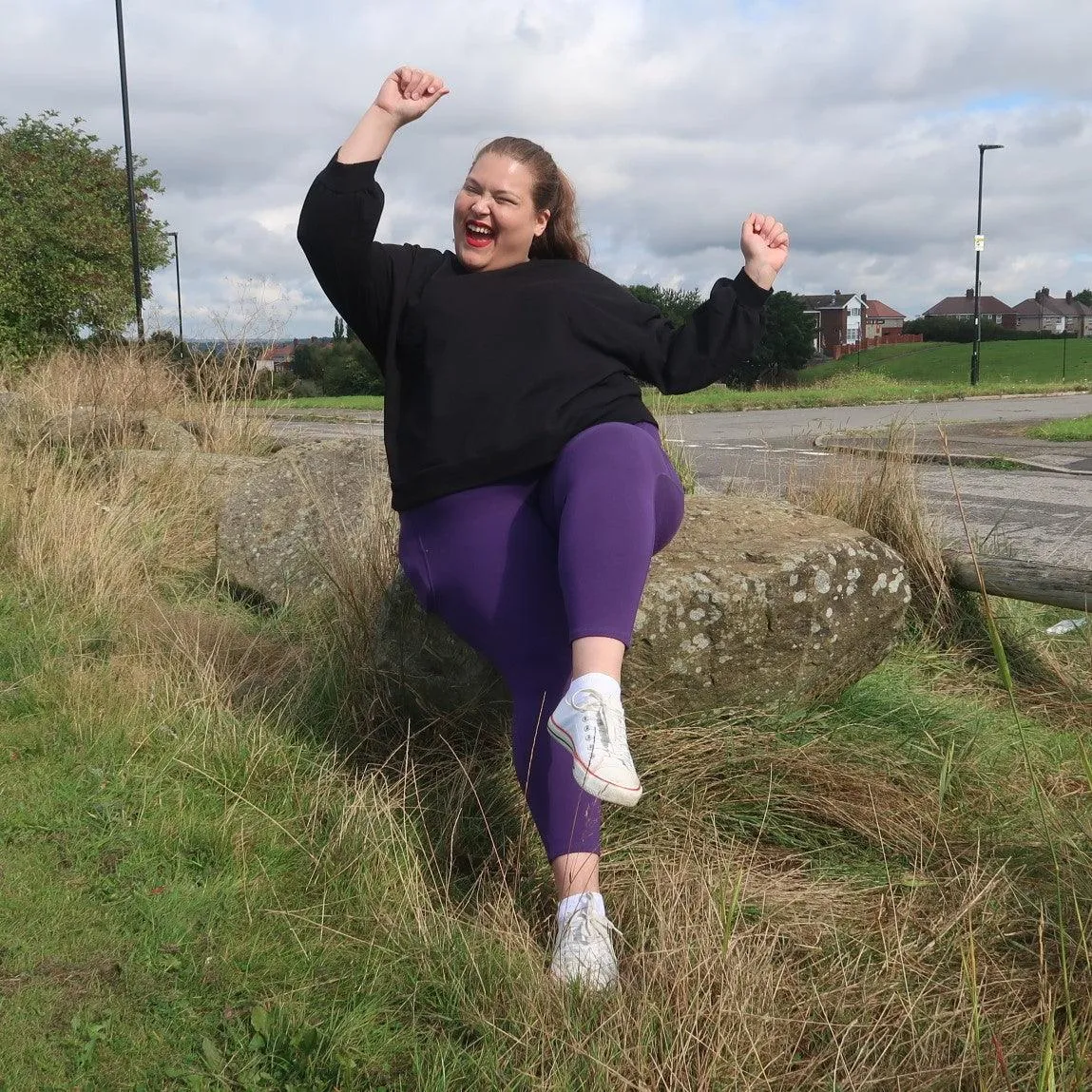 Squat Proof Short Leggings - Suffragette Purple