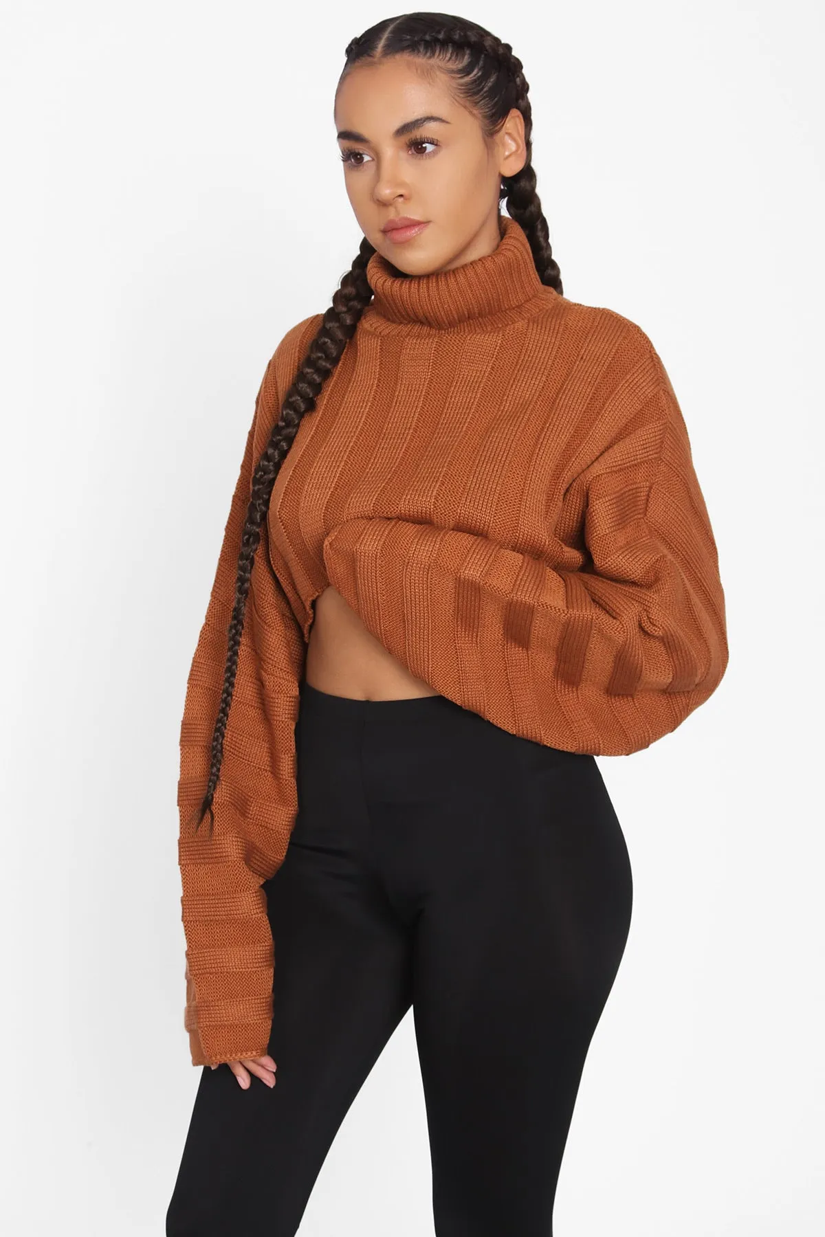 TIC TOC Cropped Sweater Copper