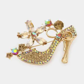 Topaz Stiletto Heel Marquise Pin Brooch-M H W ACCESSORIES