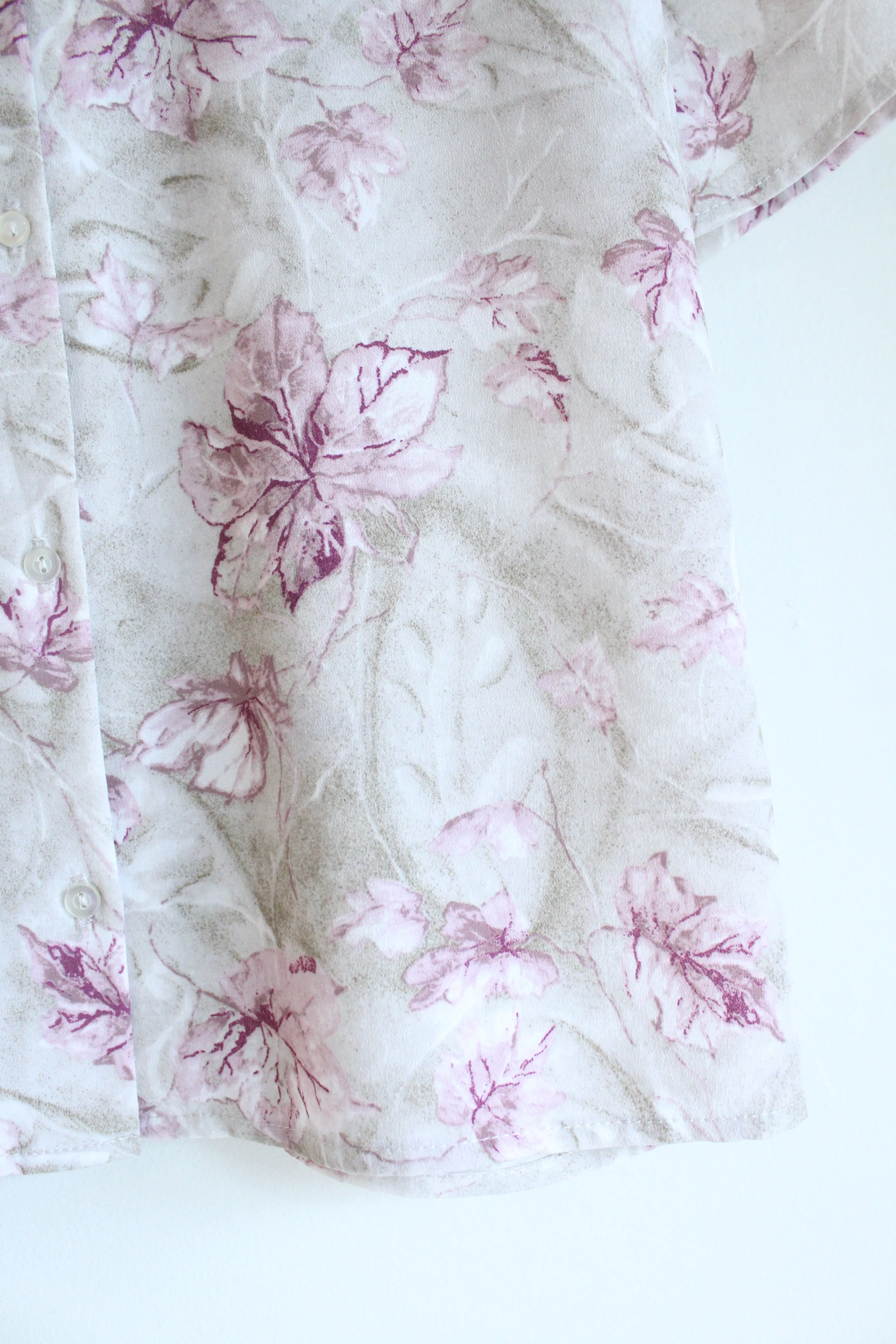 Vintage Blouse with Leaf Print