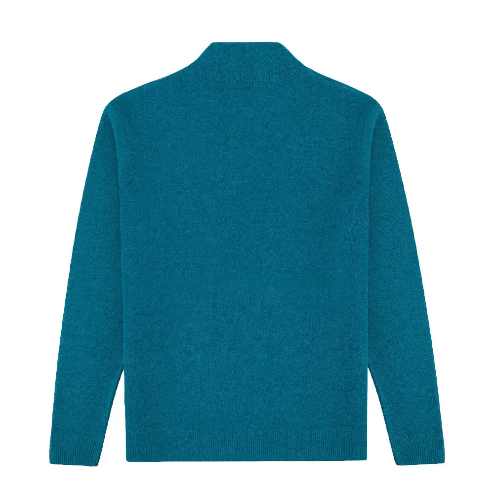 Walker & Hunt - Saxony Blue Knitted 1/4 Zip