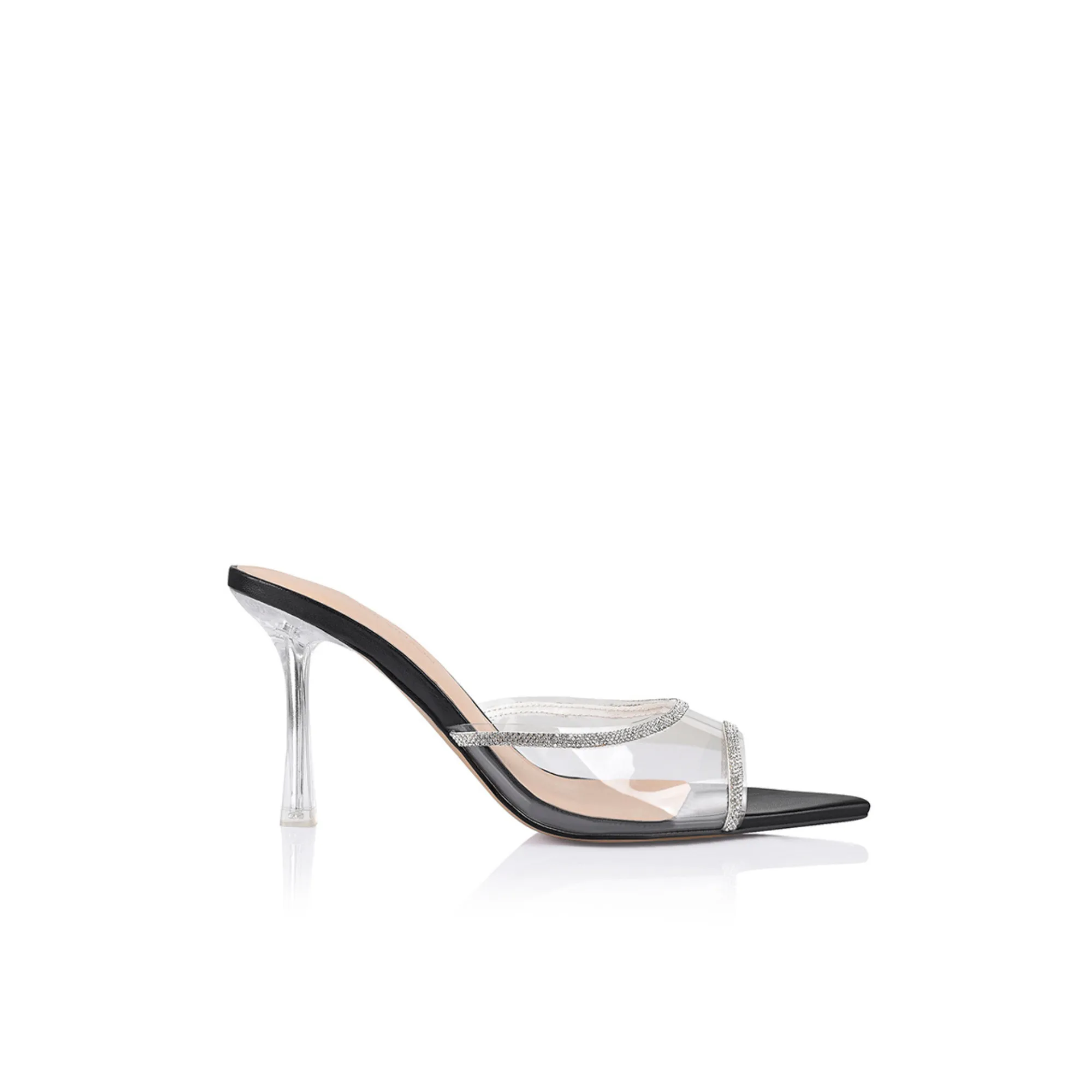 Zara Sandal Lucite & Black Leather